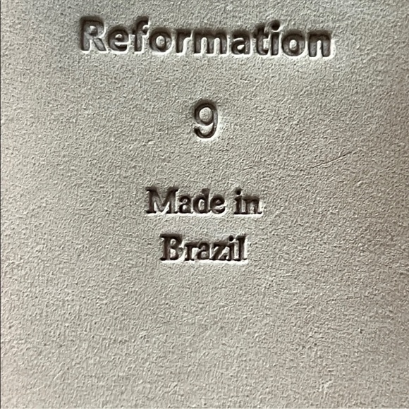 Reformation Bethany Black Leather Flats with Buckle - size 9 - Picture 4 of 6